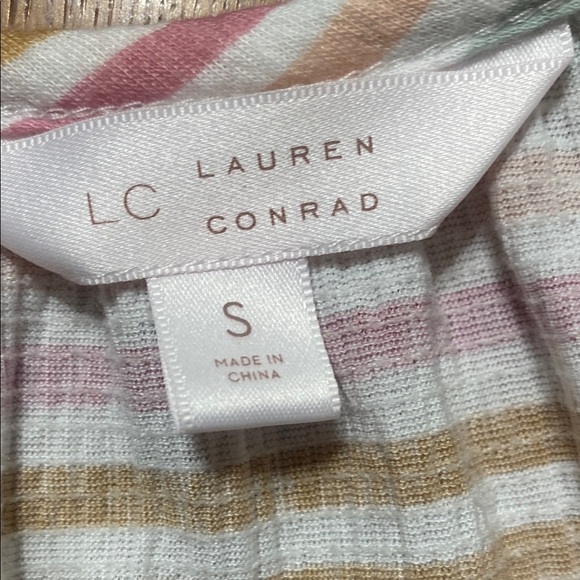 LC Lauren Conrad scoop neck Striped Multicolor short sleeve Top size small - Picture 5 of 6
